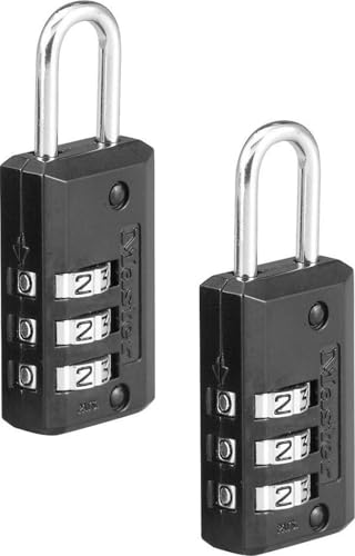 Master Lock Black Set Your Own Combination Luggage Lock, Custom Combo Suitcase Padlock for Travel Bags or Backpacks, 2 Pack, 646T - size: 2 Count ( Pack of 1)