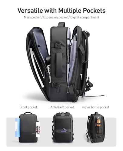 MARK RYDEN Business Backpack for Men, 30L Waterproof Laptop Backpack - color: Elegant Black, size: Standard – 30L