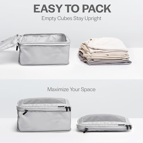 Aerotrunk Compression Packing Cubes for Travel, 2-Pack, Light Grey - color: Light Grey, size: 2-Pack