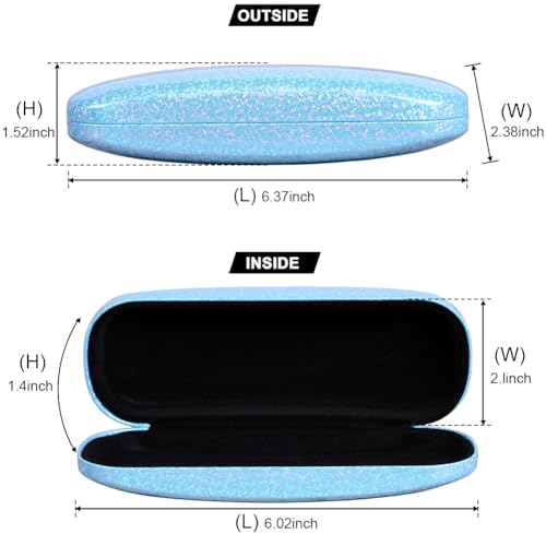 ADBGV 3Pcs Unisex Hard Shell Eyeglasses Cases, Protective Case For Glasses,Sunglasses Case with Cleaning Cloth - color: A_blue+purple+roseo