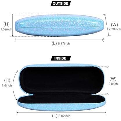 ADBGV 3Pcs Unisex Hard Shell Eyeglasses Cases, Protective Case For Glasses,Sunglasses Case with Cleaning Cloth - color: A_blue+purple+roseo