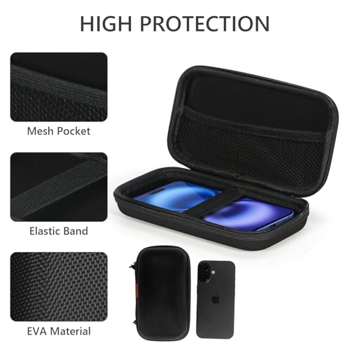 Hard EVA Protective Case, Portable Carrying Bag with Mesh Pocket,Black - color: Black
