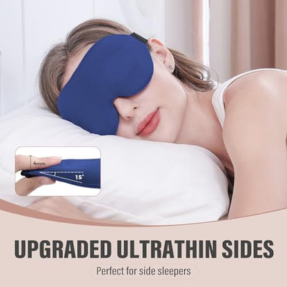 YIVIEW Sleep Mask for Side Sleeper, Light Blocking Zero Pressure Blindfold - color: Blue