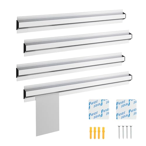 4 Pack 16 Inch Aluminum Ticket Holder for Restaurant, Slide Check Rack for Kitchen Orders, Cafe Bills, and Bar Tabs - size: 16 Inch