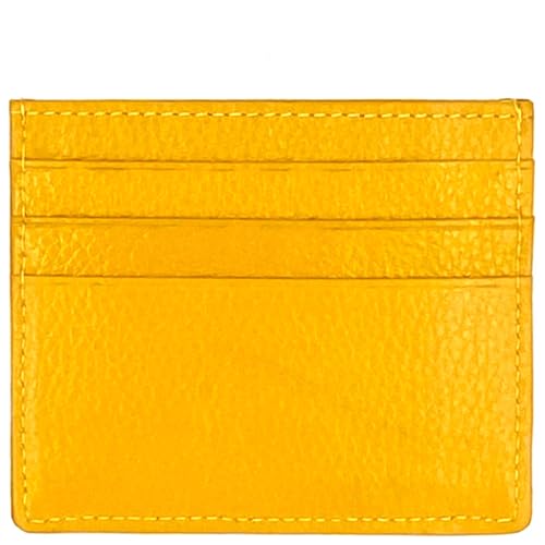 RFID Protect Slim Minimalist Pocket Leather Wallet Card Holder - Yellow - color: Original / Yellow