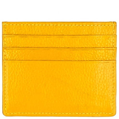 RFID Protect Slim Minimalist Pocket Leather Wallet Card Holder - Yellow - color: Original / Yellow