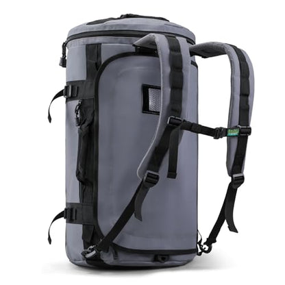 Haimont Heavy Duty Convertible Travel Duffel Backpack, Grey, 45L - color: Grey, size: 45L