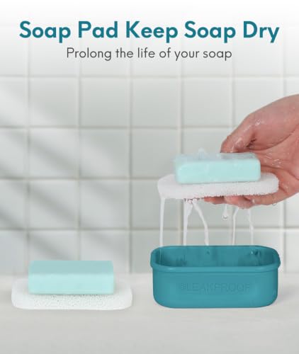 Quatish Compact Leakproof Travel Soap Case, Bar Soap Holder, Bluegreen - color: Bluegreen, size: Regular