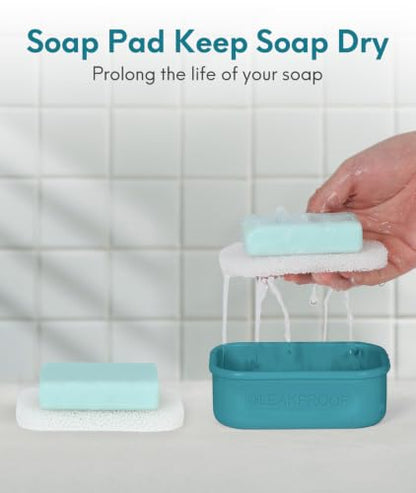Quatish Compact Leakproof Travel Soap Case, Bar Soap Holder, Bluegreen - color: Bluegreen, size: Regular