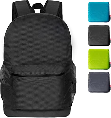 pack all 20L Lightweight Foldable Backpack, Water-Resistant Hiking Daypack - color: Black
