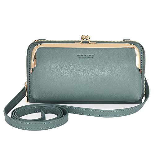 Montana West Crossbody Cell Phone Purse for Women RFID Blocking Cellphone Wallet - color: Wallet Light Green