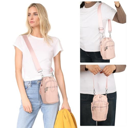 Rueesh Water Bottle Holder Bag with Adjustable Strap - color: Pink