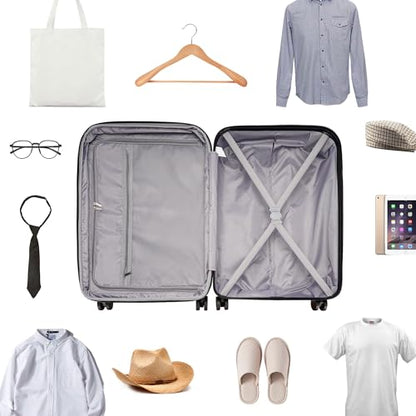 GinzaTravel 3-Piece White ABS Hardside Luggage Set 20"/24"/28" Suitcases - color: White