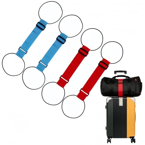 Adjustable Luggage Straps, 2pcs Blue + 2pcs Red - color: 2pcs blue+2pcs red