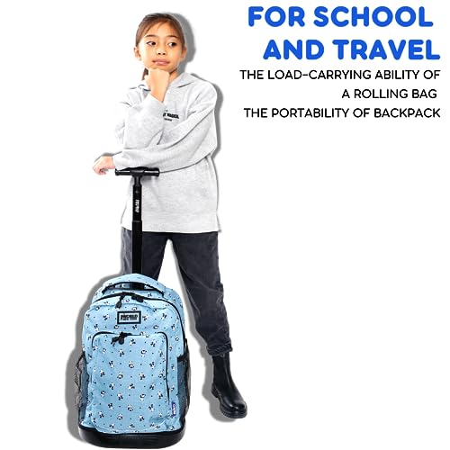 J World Sunny Rolling Backpack for Kids. Roller Bag With Wheels, Black - color: Black