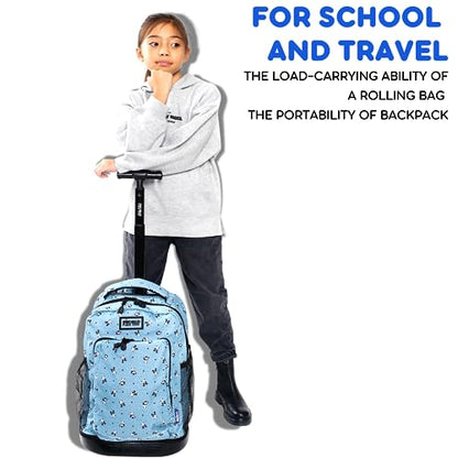 J World Sunny Rolling Backpack for Kids. Roller Bag With Wheels, Black - color: Black