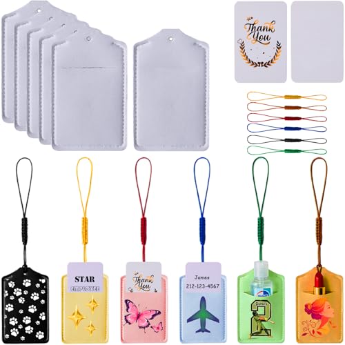 Sublimation Blank Luggage Tag Double-Sided | 30 Sets Ideal Sublimatable Suitcase Labels with Colorful Strings & Thank You Cards | Customized Lightweight Neoprene Badge Gift to Men Women Teens - size: 30 Sets