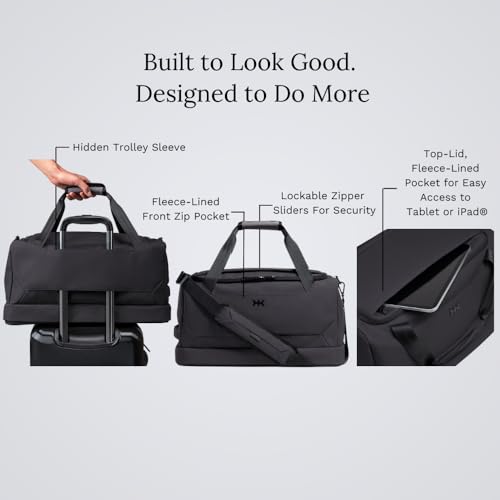 Knack Expandable Travel Duffel Bag, 35L-48L, 4-5 Day - color: Midnight Black, style: Travel Duffel