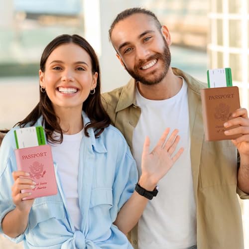 Cnycmy Passport Holder for Travel,Passport Cover Case with RFID - color: Simplicity-Brown