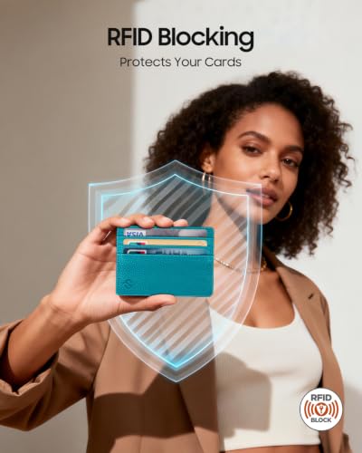 FINTIE Slim Minimalist Front Pocket Wallet RFID Blocking Credit Card Holder - color: Legacy Teal
