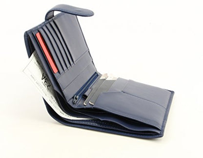 Genuine Sheep Leather Smart Family Size Passport Travel Wallet/Holder - (Blue) - color: Blue