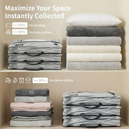Vacuum Seal Bags for Travel with Pump, Light Grey, 20+24 - color: Light Grey, size: Fits 22-24 in suitcase