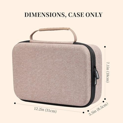 AUTOARK EVA Hard Shell Travel Eyeglasses Case,7 Adjustable Dividers,Holds 8 Glasses,Felt Lining - color: Brown