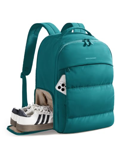 BAGSMART Travel Backpack for Women, Gym Backpack with Shoe Compartment - color: Teal