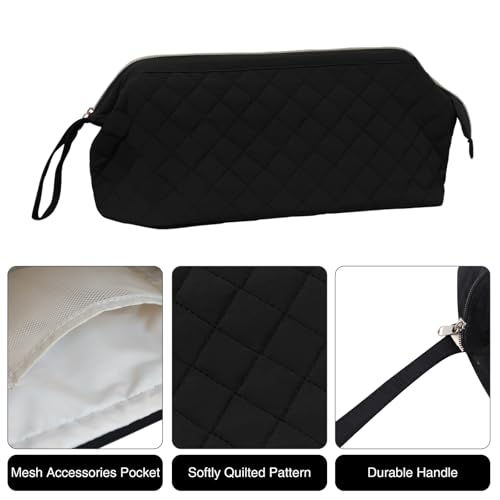 Stratalife Quilted Hair Tools Travel Bag with Polishing Cloth, Black - color: Black