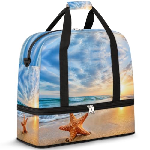 Beach Travel Duffle Bags With Shoes Compartment Weekender Overnight Bag - color: print 13