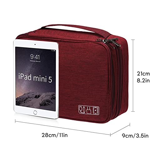OrgaWise Electronics Travel Organizer, Three-Layer Tech Case - color: Three layer-Red