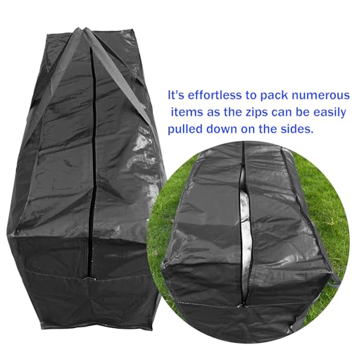 66 Gallon Extra Large Storage Bags, Huge Moving Bags Heavy Duty with Zipper - color: Black, size: 250L, 2 Pack