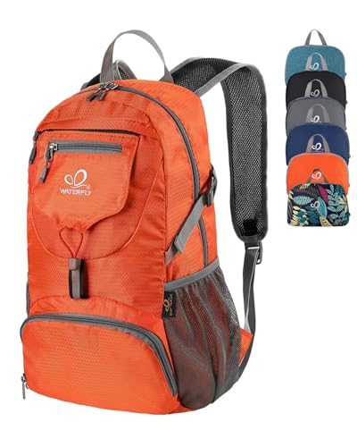WATERFLY Small Lightweight Packable Backpack: 20l Hiking Daypack Man Woman - color: Orange