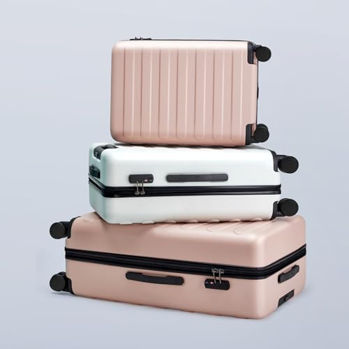 NINETYGO Large Checked Luggage 28 Inch, Checking In Luggage with Smooth Spinner Wheels, Lightweight, Hard Shell PC Suitcase, Lightweight Travel Luggage, TSA Approved (Pink, Rhine Basic) - color: 02-Pink (Basic), size: Checked 28-Inch