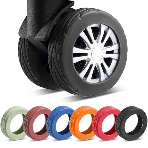 8Pcs Upgrade Luggage Wheel Covers, Travel Accessories (Black) - color: Black