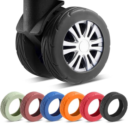8Pcs Upgrade Luggage Wheel Covers, Travel Accessories (Black) - color: Black