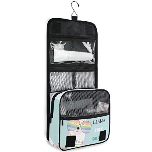 senya Hanging Travel Toiletry Bag Kit Makeup Case Cosmetics Organizer for Men Women (Llama Alpaca Drama) - color: Llama Alpaca Drama