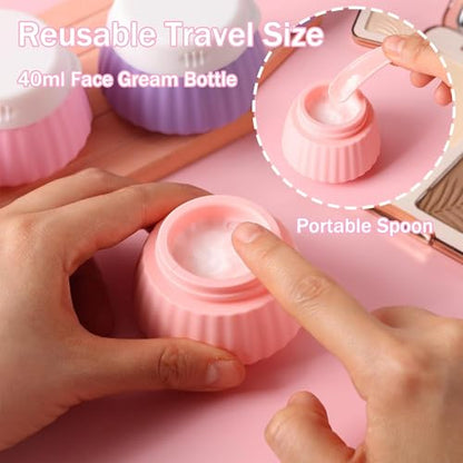 4 Pack Silicone Travel Cream Containers, Refillable Toiletry Jars - style: A