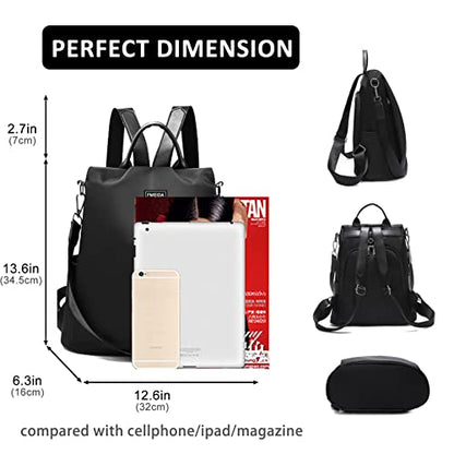 Large Travel Backpack for Women Waterproof Back Pack Black Shoulder Bag Fashion Backpack Purse Anti-Theft Daypack for College Work - color: Black
