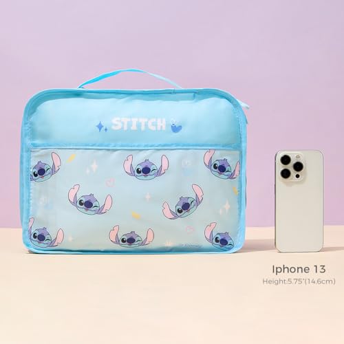 MINISO Disney Stitch Compression Packing Cubes, 2-Pack Travel Organizer Bag