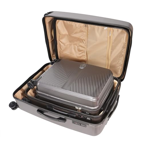 Luggage Set 3 Pieces -Suitcase Set - Luggage with Wheels - Check-in Luggage - PC + ABS Durable Suitcase Rotating Silent Wheels 3-Piece 20/24/28 Mint Green (grey) - color: grey
