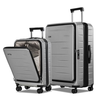CENSIEN Expandable Luggage Sets, 20 Inch Carry On Luggage 28 Inch Suitcases - color: Gray, size: 20/28 Inch EXT