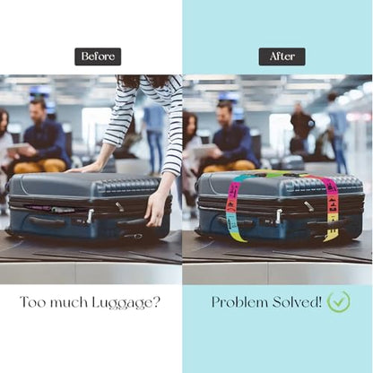 SNAIL GARDEN 2 PCS Custom Luggage Straps with Landmark Patterns, Luggage Straps for Suitcases with Locks, Packing Belt for Mark Luggage, Adjustable Suitcase Straps Luggage Strap (Multi-Color)