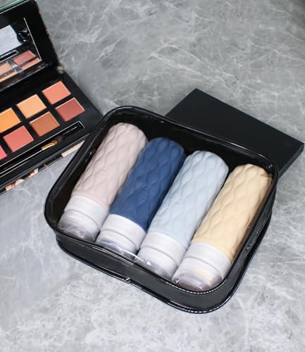 3.4oz Silicone Travel Bottles for Toiletries Refillable Liquid Accessories - color: Muted Cloudy-3.4oz