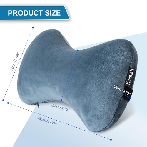 Keemall Inflatable Travel Neck Car Pillow Sleeping Road Trip Essentials - color: Soft Grey, size: Medium