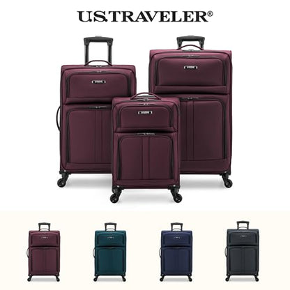 U.S. Traveler Anzio Softside Expandable Spinner Luggage, Burgundy, Carry-on 22-Inch - color: Burgundy, size: 22-Inch Carry-on