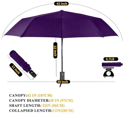 MRTLLOA Travel Essentials Mini/Compact Umbrella for Purse - color: Purple, size: 42 Inch