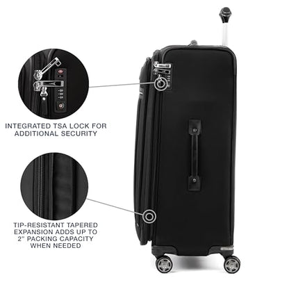 Travelpro Platinum Elite Checked Luggage Spinner, Black, 29-Inch - color: Shadow Black, size: Checked-Large 29-Inch
