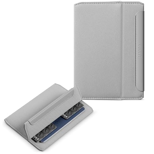 VULKIT RFID Passport Holder Slim Design Pocket Fitted Passport Cover Magnetic Closure, Single Passport Design - color: Grey