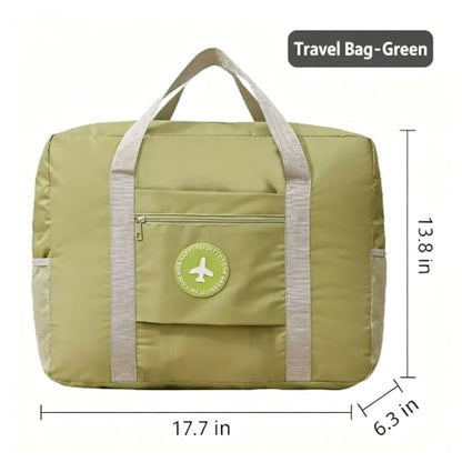 Lightweight Travel Duffel Bag, Foldable Carry on Weekender Overnight - color: Green